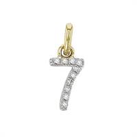 14KY 8mm Diamond Block Script Number 7 Charms