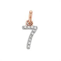 14KR 8mm Diamond Block Script Number 7 Charms