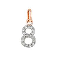 14KR 8mm Diamond Block Script Number 8 Charms