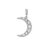 14KW 7x10mm Diamond Crescent Moon Charm