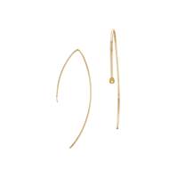 GF 12x28mm V Shape Flat End Earwire With Hole