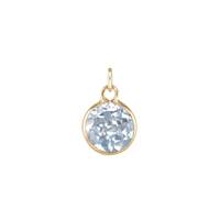 14KY 5mm Round Bezel Set Charm December BirthstoneBlue Topaz