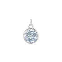 14KW 4mm Round Bezel Set Charm December BirthstoneBlue Topaz