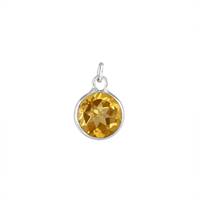 14KW 5mm Round Bezel Set Charm November BirthstoneCitrine