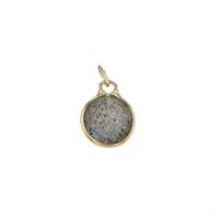 14KY 6mm Round Bezel Set Charm March BirthstoneLabradorite