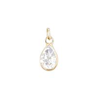 14KY 5x3mm Pear Shape Bezel Set Charm February BirthstoneWhite Topaz