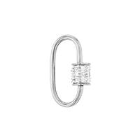 14KW 13x7mm 12dia.04cts Diamond Carabiner Clasp