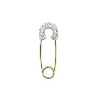 14KY 22x8mm 8dia.025cts Diamond Round Outline Safety Pin