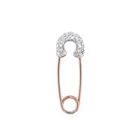 14KR 22x8mm 8dia.025cts Diamond Round Outline Safety Pin