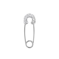 14KW 22x8mm 8dia.025cts Diamond Round Outline Safety Pin