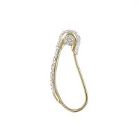 14KY 21x8.5mm 15dia.045cts Diamond Safety Pin Earring