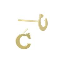 GF 5.6MM Block Style Letter C Stud Earring