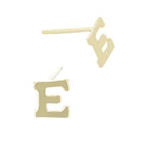 GF 5.6MM Block Style Letter E Stud Earring