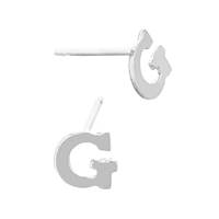 SS 5.6MM Block Style Letter G Stud Earring