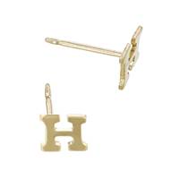 GF 5.6MM Block Style Letter H Stud Earring