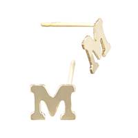 GF 5.6MM Block Style Letter M Stud Earring