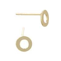 GF 5.6MM Block Style Letter O Stud Earring