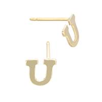 GF 5.6MM Block Style Letter U Stud Earring