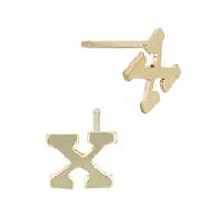 GF 5.6MM Block Style Letter X Stud Earring