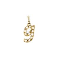 14KY 11mm 11dia.09ct Diamond Script Letter G Initial Charm