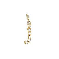14KY 12mm 6dia.05ct Diamond Script Letter J Initial Charm