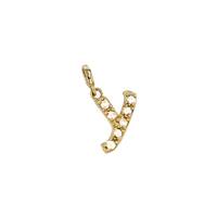 14KY 9mm 7dia.06ct Diamond Script Letter Y Initial Charm