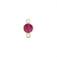 14KY Round Bezel Set Charm July Birthstone 3.5mm Ruby