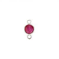 14KW Round Bezel Set Charm July Birthstone 2.5mm Ruby