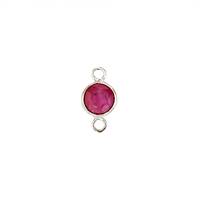 14KW Round Bezel Set Charm July Birthstone 2.5mm Ruby