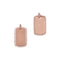 10.5x6.5mm Cubic Zirconia Dog Tag Charm