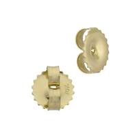 18KY 6.5X0.84mm Hole Ridged Edge Friction Earring Earnut