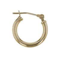 14KY 15x2 Round Snap Hoop Earring