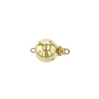 14KY 6mm Diamond Accent Ball Clasp
