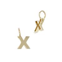 14KY 6mm Letter X Thick Block Style Letter Charm