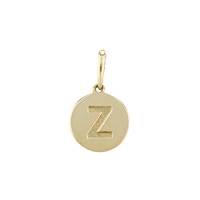 14KY 9mm Letter Z Round Disc Letter Charm