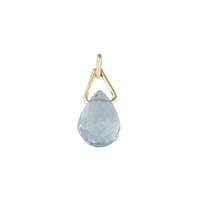14KY 6x4mm Blue Topaz Drop Charm December Birthstone