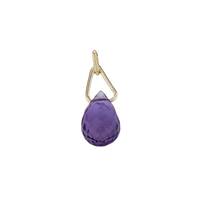 14KY 6x4mm Amethyst Drop Charm February Birthstone