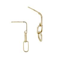 14KY 15mm Paperclip Stud Earring