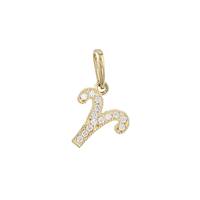 14KY 8mm Cubic Zirconia Aries Charm