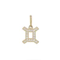 14KY 8.5mm Cubic Zirconia Gemini Charm