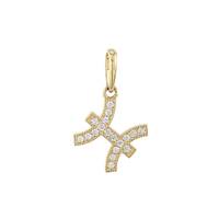 14KY 8.5mm Cubic Zirconia Pisces Charm