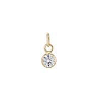 14KY 2.5mm Round Bezel Set Charm September Birthstone W.SAPPHIRE