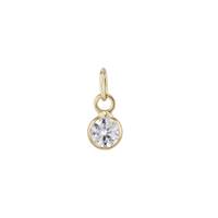14KY 3mm Round Bezel Set Charm September Birthstone W.SAPPHIRE