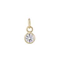 14KY 3.5mm Round Bezel Set Charm September Birthstone W.SAPPHIRE
