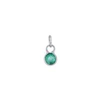 14KW 2.5mm Round Bezel Set Charm May Birthstone Emerald