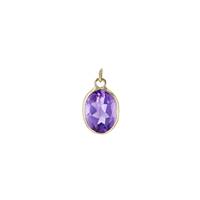 14KY 4x3mm Amethyst Oval Bezel Set Charm February Birthstone