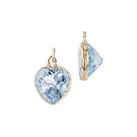 14KY 6mm Heart Blue Topaz Charm December Birthstone