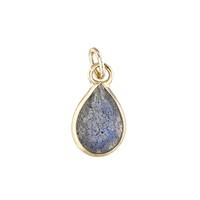 14KY 7X5mm Pear Shape Bezel Set Charm March Birthstone Labradorite