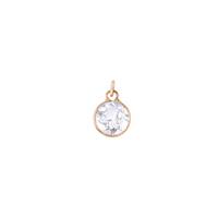 14KR 4mm Round Bezel Set Charm November BirthstoneWhite Topaz