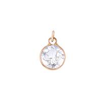 14KR 6mm Round Bezel Set Charm November BirthstoneWhite Topaz